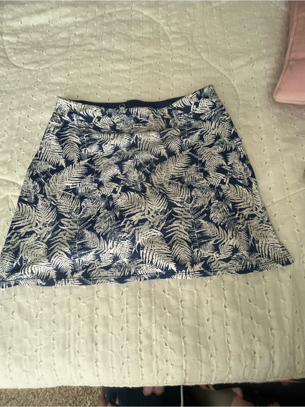 Navy Blue and White  A-Line Skirt